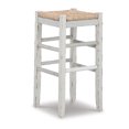 thumbnail image 3 of Anya Bar Height Stool Set of 2, Brown Woven Seat, 30 Inch Rustic White, 3 of 5