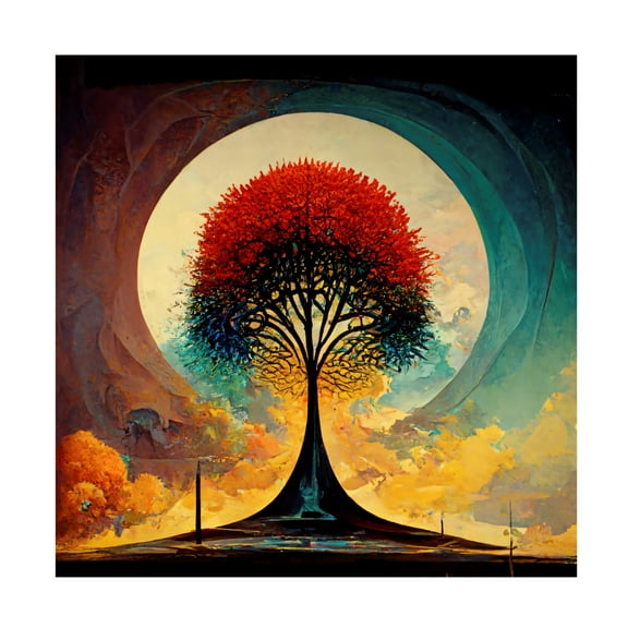 Canvas Wall Art - Ray Heere 'Tree Of Life 11' Wall Art for Living Room, Bedroom, or Office Décor by Trademark Fine Art - 14 x 14 Inches