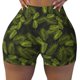 thumbnail image 2 of Balery Tropical Palm Leaves Fern Leaf Pantalones cortos de entrenamiento estampados para mujer, sin costuras, ajustados, para gimnasio, yoga, correr, deportes, ejercicio activo, fitness.-Medium, 2 of 8