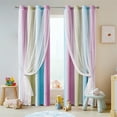 thumbnail image 6 of Uscallm Gradient Striped Double-Layer Shade Curtains 100x130cm, Dreamy Star Blackout Curtains For Bedroom Living Room, Polyester Window Curtains For Home Decor, 6 of 6