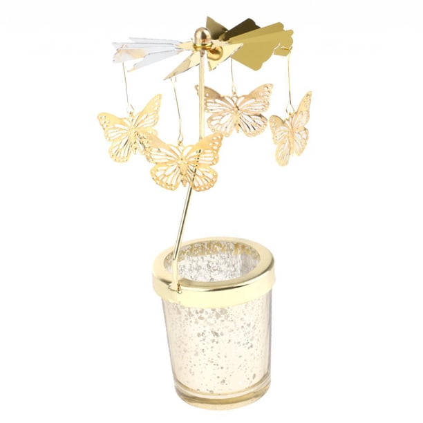 Candelabro giratorio para velas de té, decoración para fiestas Mariposa