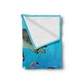 thumbnail image 2 of Ocean Soft Flannel Fleece Blanket, Sea Turtle Putterfish Clownfish Swimming Subaquatic Tropical Life Fins Seaweed Print, Cozy Plush for Indoor and Outdoor Use, 60" x 80", Multicolor, by Ambesonne, 2 of 5