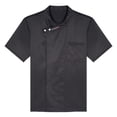 thumbnail image 3 of TiaoBug Unisex Short Sleeve Chef Jacket Coat Cooking Uniform Work Wear for Caterers Baking Kitchen Hotel Black 4XL, 3 of 7