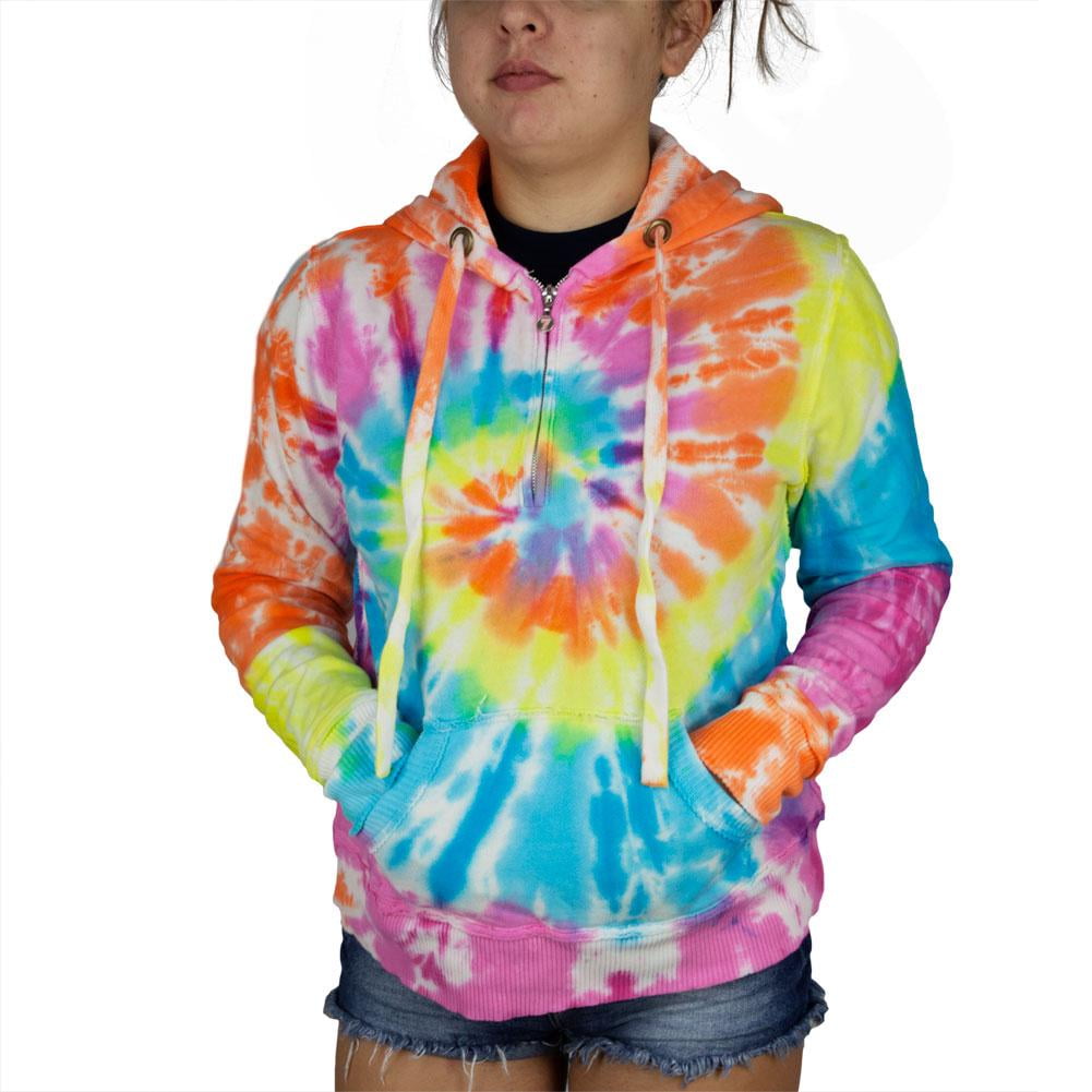 tie dye hoodie neon