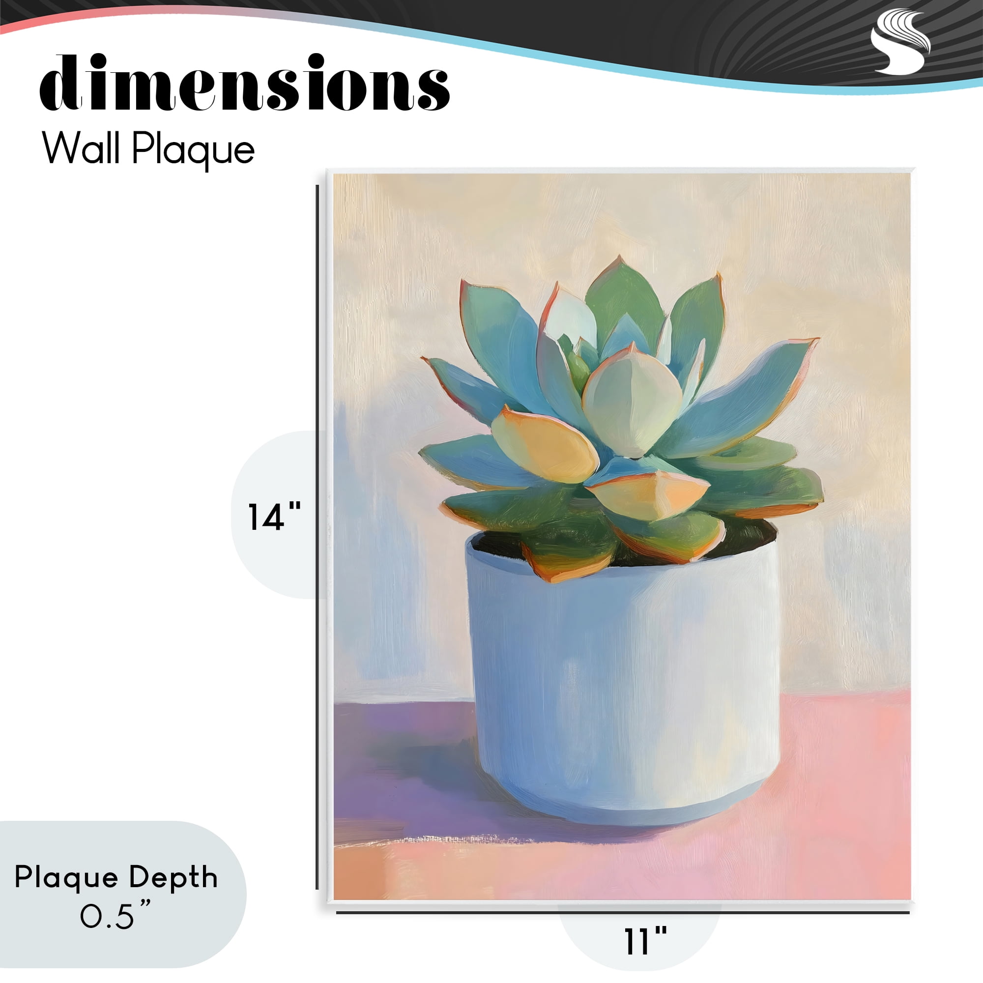 Stupell Industries Succulent Plant in White Pot Wall Plaque Art, design by The Prints Vibe