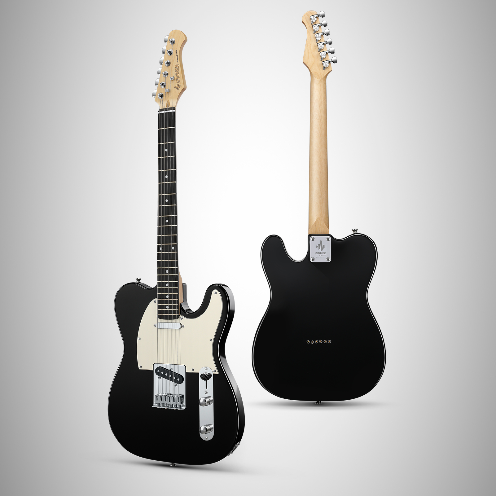Donner Electric Guitar Solid Body SS Pickup,with Gig Bag, Black, DTL-100