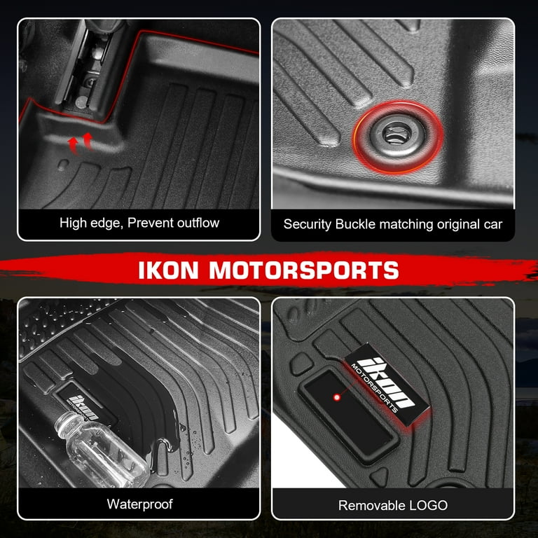 Ikon Motorsports Floor Mats Compatible With 2023-2024 BMW X1, Black 3D  Molded Car Carpets Liner 1st 2nd Row Front Rear Protection 3PC Set TPE  Thermo Plastic Elastomer All Weather Protector 