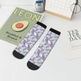 thumbnail image 7 of Fuzoiu Lavender Flowers Print Adult Socks, Crew Moisture-wicking Socks, Unisex Cushion Crew Socks,Casual Sports Ankle Socks, 7 of 7