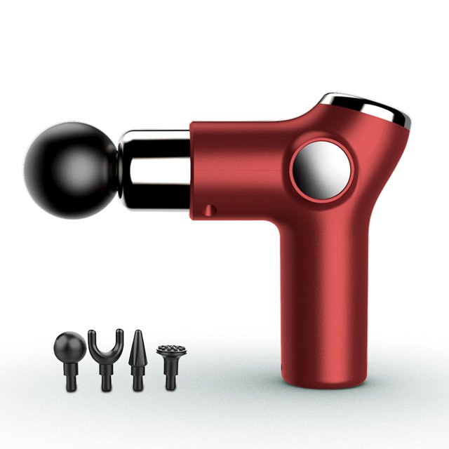Mini Massager Fascia MINI USB Recargable Portátil Portátil Músculo Músculo Masaje de Músculo Fitness Brazo de cuerpo con 4 cabezas rojas seitruly CE001400-04B