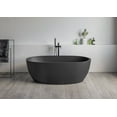 thumbnail image 5 of Ruvati 59-inch Matte Black epiStone Surface Oval Freestanding Bath Tub Canali, 5 of 7
