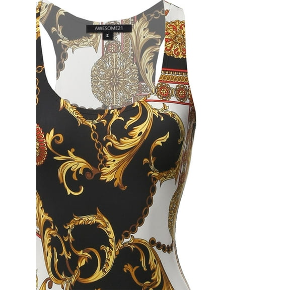 FashionOutfit Women's Fitted Floral or Camouflage Printed Sexy Body-Con Racer-Back Fitted Dress