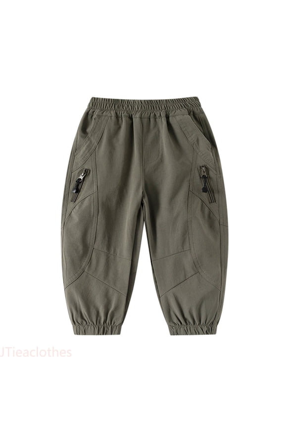 Boys Pants Elastic Waist Comfortable Outdoor Sports Trousers For Active Kids Age 3 10 Durable Playground Casual Long Pants,Boys Pants Sizes 8-10 Years