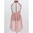 thumbnail image 6 of iiniim Kids Girls Halter Cutouts Modern Lyrical Dance Leotard Tulle Dress Ballet Latin Jazz Ice Skating A Dusty Pink 6, 6 of 7