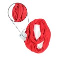 thumbnail image 2 of Solid Colors Hidden Zipper Pocket Light Infinity Scarf Travel Accessory (Red), 2 of 2