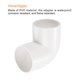 thumbnail image 4 of Acoplador de Conducto de PVC Codo de 90 Grados Accesorios de Tubería de 25 mm Blanco Cambio de Dirección para Conducto Eléctrico DIY Paquete de 50, 4 of 5