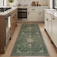 thumbnail image 4 of SIXHOME 2x8 Feet Washable Non-Slip Runner Rug - Traditional Distressed Vintage Green Rug with Retro Floral Design, Ultra-Soft Indoor Carpet for Kitchens Doorways Bedroom, 4 of 6