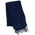 thumbnail image 2 of CTM  Solid Color Crinkle Tassel Scarf (Women), 2 of 4