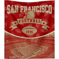 Football Team Color Throw Blanket 50x60 Inches Flannel City Football Blanket Gift for Men Women Boys Kids Fans Cozy Sofa Leightweight Warm Travel Blanket Decor for Bedroom Living RoomRED