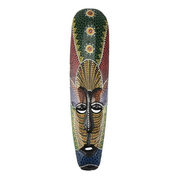 Wooden Mask Wall Hanging Solid Wood Carving Painted Decor Bar Home Decorations African Totem Crafts B New