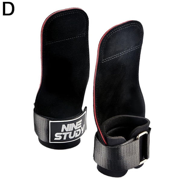 Paire De Protège-paumes En Cuir De Vache Véritable – Antidérapant, Renfort Double Couche – Pour Haltérophilie, Traction, Aviron – Noir