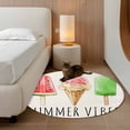 thumbnail image 3 of Summer Ice Cream Round Rug 3ft Washable Circle Entryway Rugs Non Slip Beige Dessert Watermelon Area Rug Indoor Floor Carpet for Bedroom Kitchen Living Room Home Office Dining Room Nursery, 3 of 8