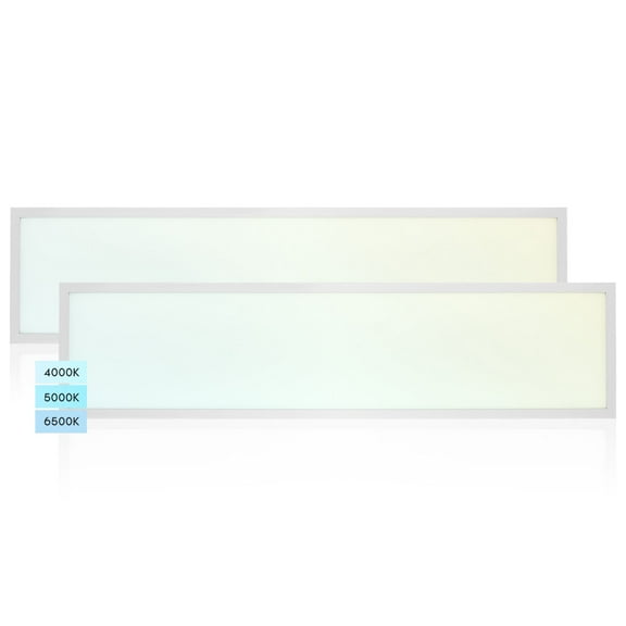 Luxrite 1x4 FT LED Flat Panel Light 30/35/40W 3 Color Options Backlit Drop Ceiling Lights 3750/4375/5000 Lumens 2 Pack