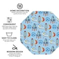 thumbnail image 2 of Disketp Cartoon Rocket With Space Funny Coasters,6 Pcs Leather Coasters with Holder, Perfect Housewarming Hostess Gifts,Protect Furniture from Water Marks Scratch and Damage, 2 of 5