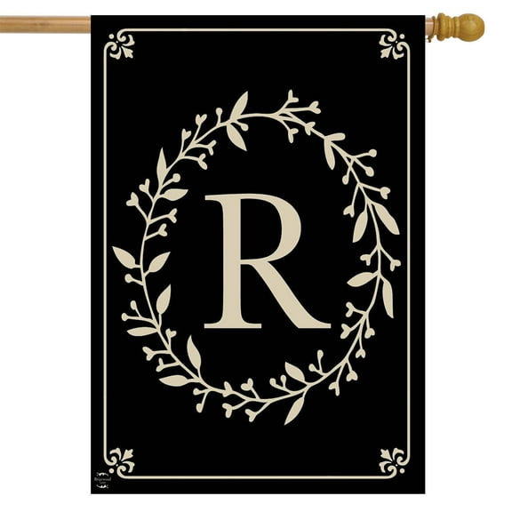 Briarwood Lane Classic Monogram Letter R Double-Sided House Flag