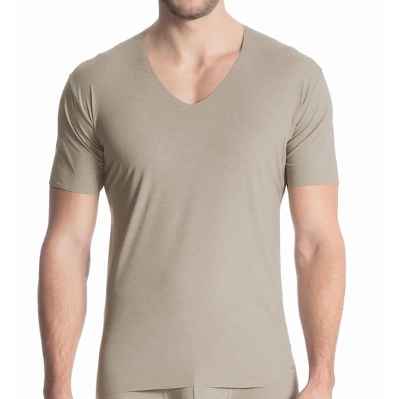 Men's Calida 14586 Fresh Cotton V-Neck T-Shirt (Bronze S)