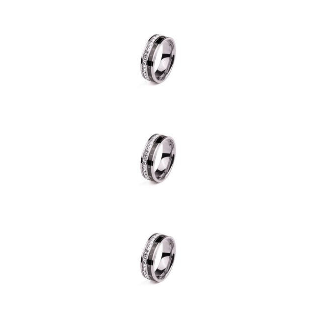 QualitChoice Ring Roman Numerals Jewelry Fashion Carbon Wedding Charm Couple Inlay Polished Rings Simple Personality Golden Steel Color 9# 3Set