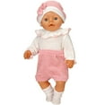 thumbnail image 2 of Doll Clothing for 18 inch Baby Doll Pink and White Lotus Collar Wool Set, 4 Pieces Set, 2 of 5