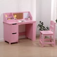thumbnail image 4 of Bingirl Study Desk and Chair Set with Storage Bookshelf and Bulletin Board, 4 of 6