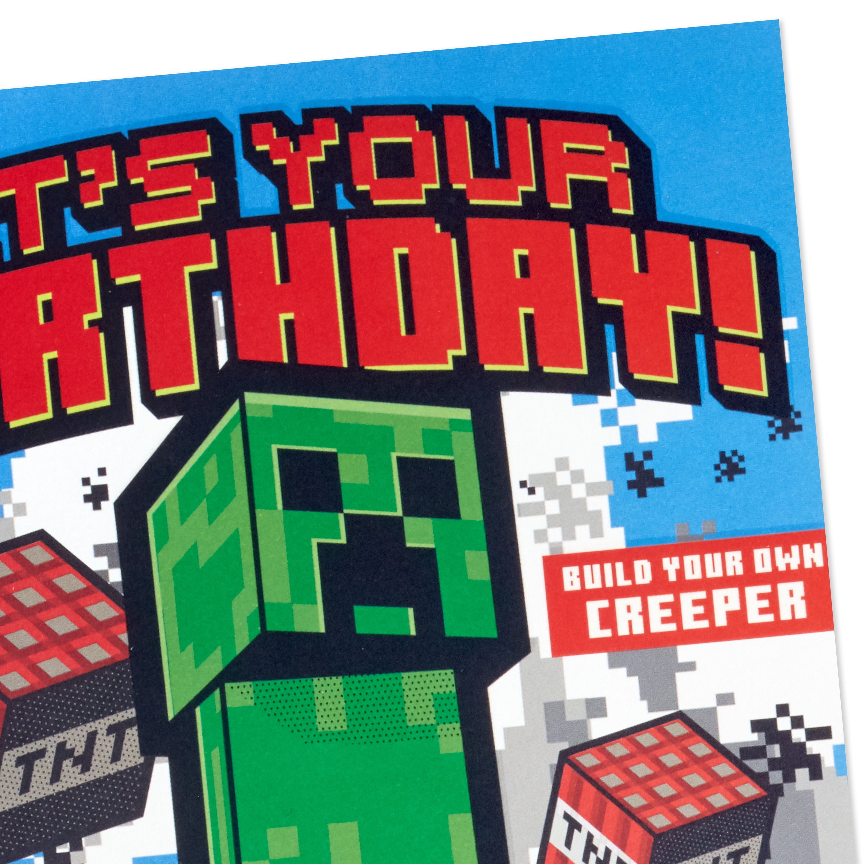 Hallmark Minecraft Birthday Card for Kids (Build Your Own Creeper)