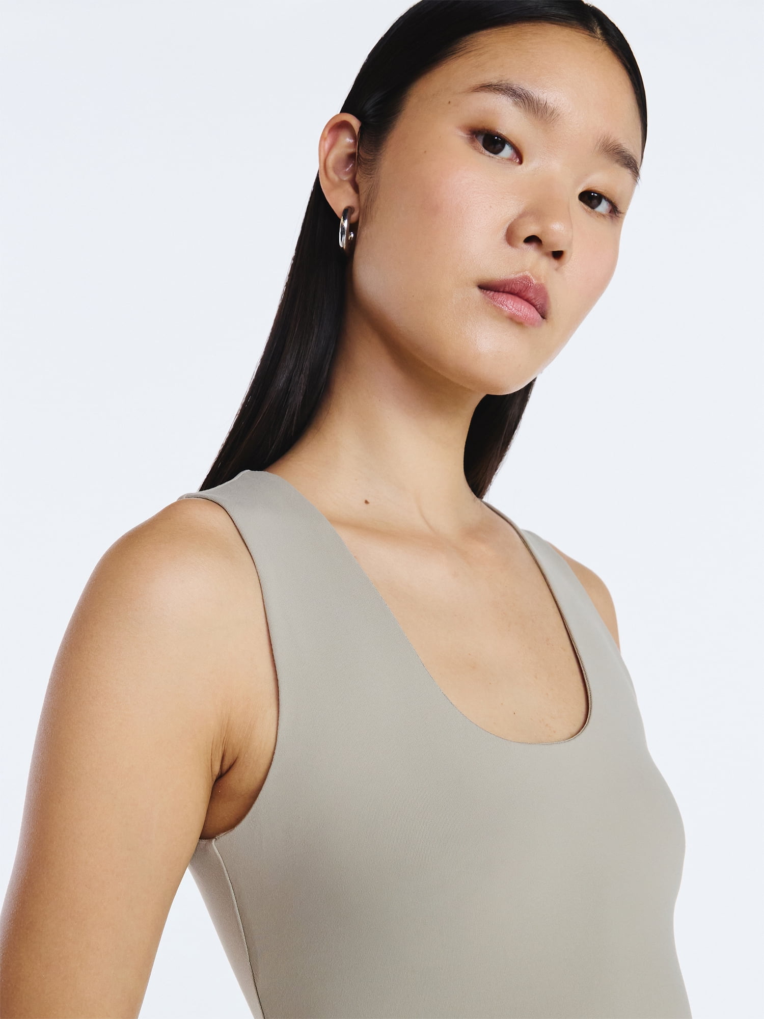 Scoop Women's Sleeveless Scoop Neck Contour Top, Sizes XS-XXL