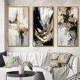 thumbnail image 1 of Designart "Essential Bliss Minimalist Gold Abstract Painting" Abstract Painting Framed Wall Art Set Of 3 - Gold Modern Frame Gallery Set For Office Decor, 1 of 6