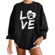 thumbnail image 5 of Sudadera Para Mujer Sudaderas de Otoño Estampado de Calavera Suelto Cuello Redondo Manga Larga Sudadera de Gran Tamaño de Lana Odeerbi  ODB171483, 5 of 7