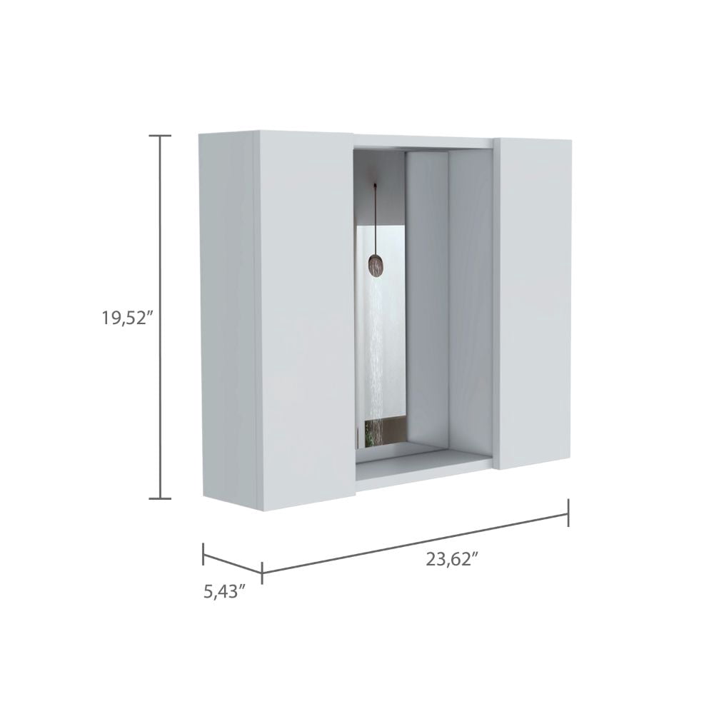 Boahaus Braga Modern Medicine Cabinet, Manufactured Wood, White