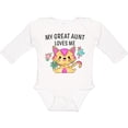thumbnail image 3 of Inktastic My Great Aunt Loves Me with Cute Kitten and Flowers Boys or Girls Long Sleeve Baby Bodysuit, 3 of 5