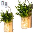 thumbnail image 1 of Albañil Apliques De Pared Led Luces De Hadas Flores Con Control Remoto Alimentado Por Batería Para Casa De Campo Boda Cafetería Bar Tienda Pared Dormitorio Decoración 2Pcs Rústico Tarro seitruly HA024962-01, 1 of 5