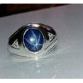 thumbnail image 4 of JewelryLoversZone Men's Blue Star Sapphire Ring 925 Sterling Silver Timeless Oval Cut Gemstone Jewelry Gift For Special Occasion Silver 10, 4 of 4