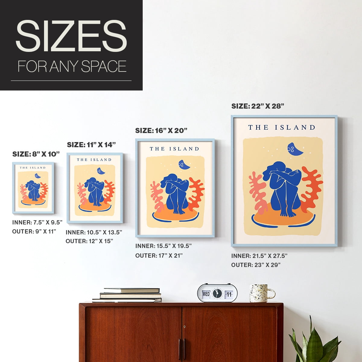 Matisse CCCXIV in Blue Solid Wood 16 x 20 Framed Print