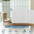 thumbnail image 3 of Dan River Bath Sheet 1 pack 40x80 in Soft Absorbent and Quick Dry jumbo Cotton Towel - White, 3 of 8