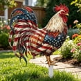 thumbnail image 6 of Dongrere 4th of July Rooster Garden Stake, Patriotic Plastic Yard Art with American Flag, Chicken Ground Stake for Memorial Day, Independence Day Outdoor Decor, 7.9x9.8 Inch, 6 of 7