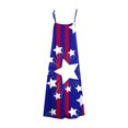 thumbnail image 5 of OAVQHLG3B American flagSummer Dress for Women 4th of July Outfits for Women Sling Mid-waist V-neck Sleeveless Stripe Printing Slim Beach Long Dress, 5 of 5