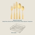 thumbnail image 2 of Gibson Home 144315.41 Abbeville Stainless Steel Flatware Set with Wire Caddy, Gold - 41 Piece, 2 of 7