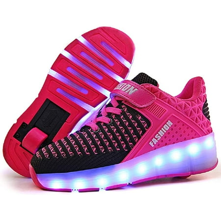 

Kids Roller Shoes Boy Girl Sneakers with Wheels Become Sport Sneaker with Led for Christmas Birthday Children Show Gift