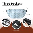 thumbnail image 4 of Naloa Blue and White Squares Print Running Belts for Men Women,Running Fanny Pack with 2-Zipper Pockets,Waterproof Waist Pack for Travel Hiking Running Outdoor Sports, 4 of 8