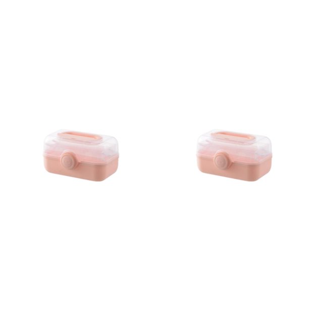 Youkk Convenient Plastic Cabinet Container Large Capacity Easy To PP Family Organizer Box Compartment pink medium 2Set