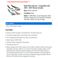 thumbnail image 2 of Radio Wire Harness - Compatible with 2005 - 2007 Nissan Armada 2006, 2 of 2