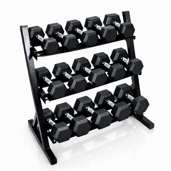 FEBTECH 3-Tier dumbbell rack, 1000 LBS adjustable dumbbell rack, Adjustable weight rack for home gym with weight storage, Heavy-Duty weight storage racks, Compact dumbell rack